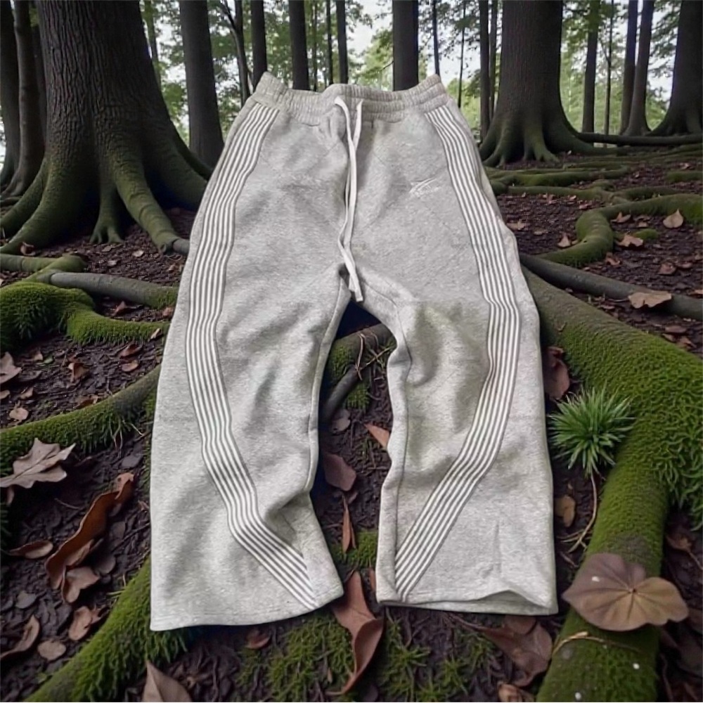 Gray Baggy sweatpants wideleg